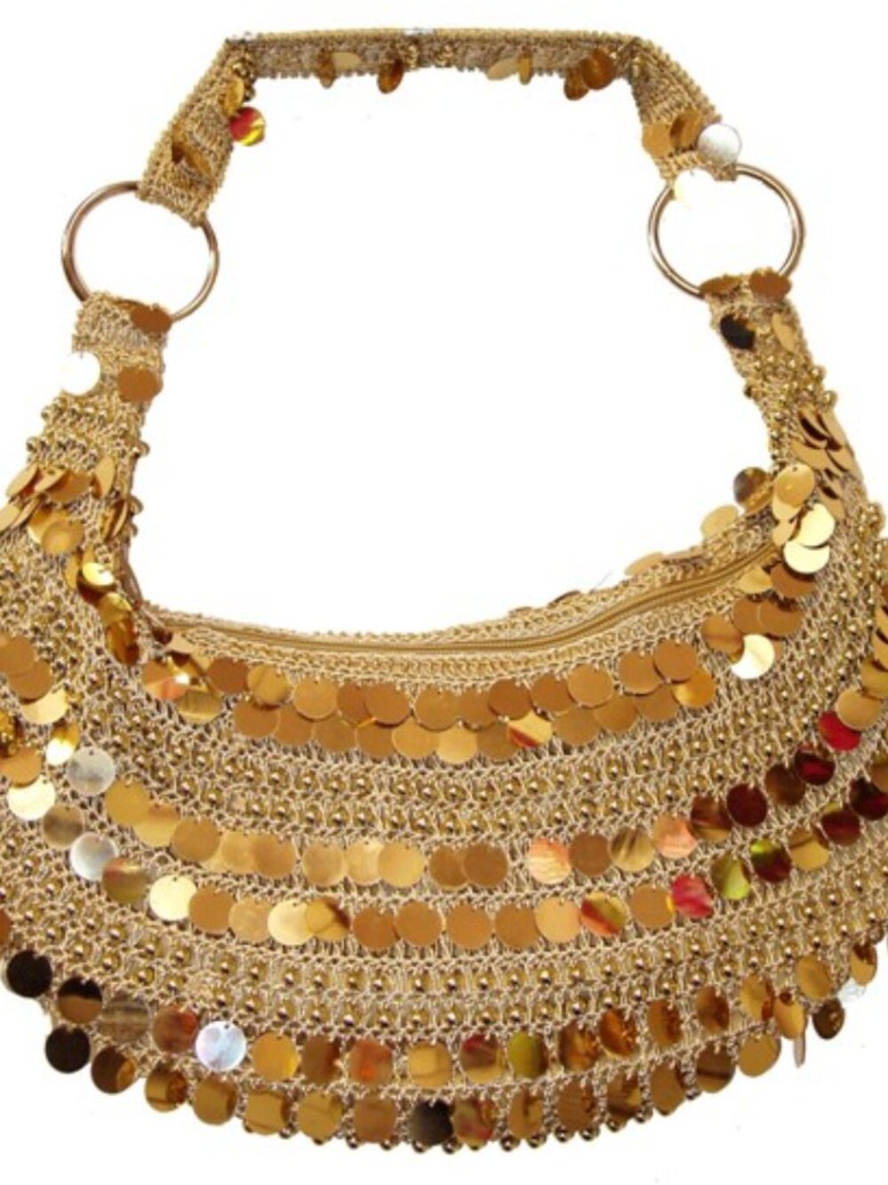 Gold Sequin Purse Beaded Evening Handbag, Sparkly Party Accessory